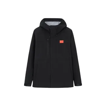 Anta Champion All Weather Series Water Resistant Windproof Breathable Warm Windbreaker Jacket Men's Basic Black