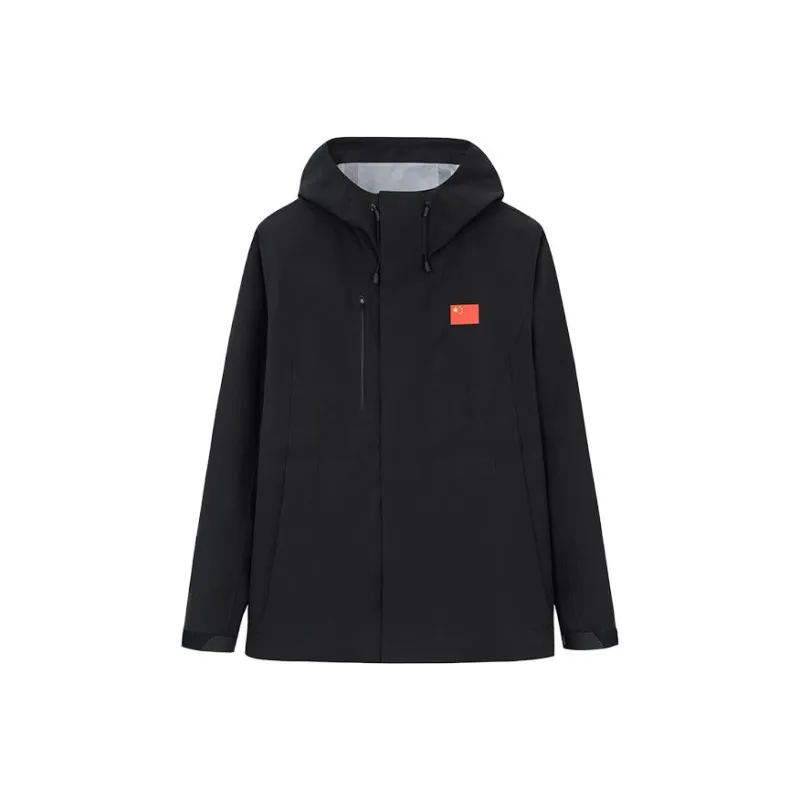 Anta Champion All Weather Series Water Resistant Windproof Breathable Warm Windbreaker Jacket Men's Basic Black-0