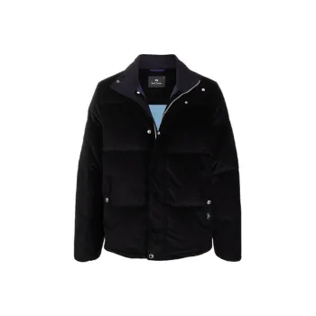 PS By Paul Smith FW21 Solid Color Stand Collar Down Jacket Men's Black