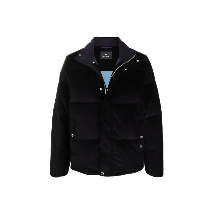 PS By Paul Smith FW21 Solid Color Stand Collar Down Jacket Men's Black-0