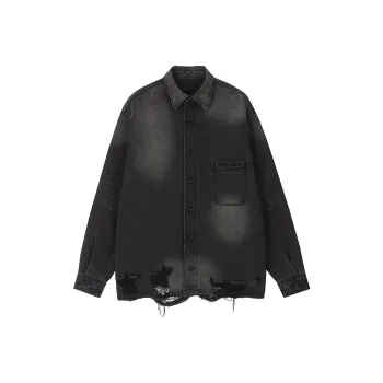 A Chock Denim Jacket Unisex Smoke Fire