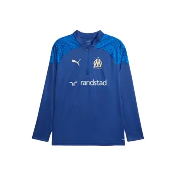 PUMA Olympique De Marseille Football Training Quarter-Zip Jackets Coats Men's Blue