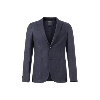 Ermenegildo Zegna Single Breasted Checked Blazer