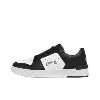 VERSACE JEANS COUTURE Low Top Skateboard Shoes Men's Black White