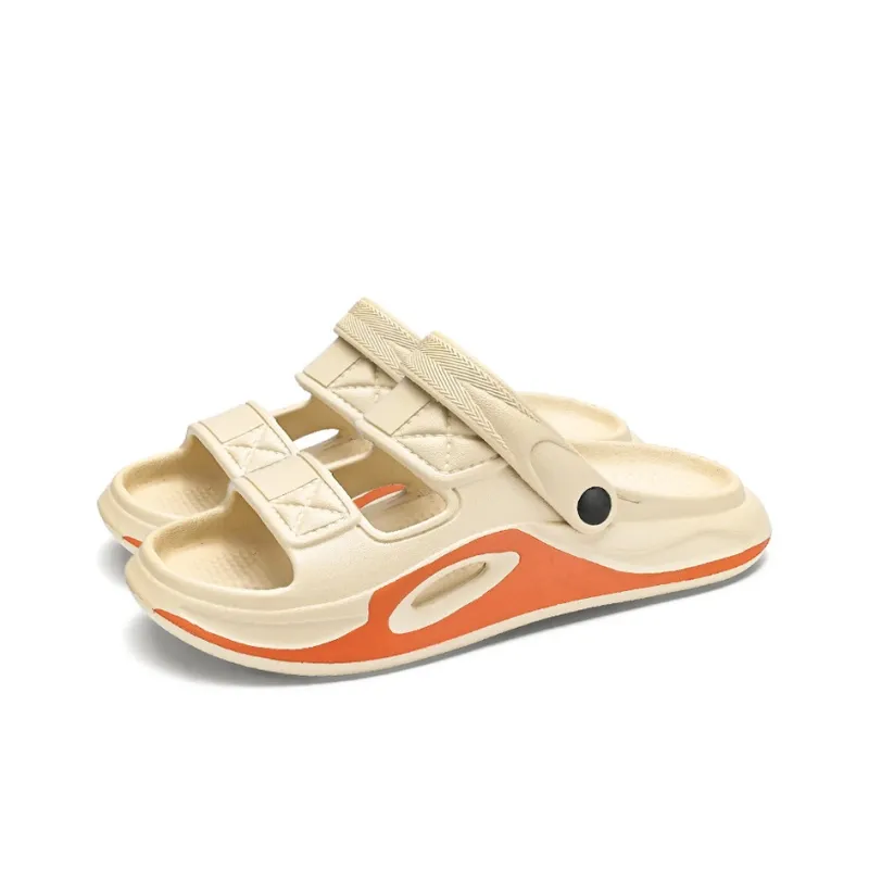 FCMM Beach Sandals Unisex Black/Black Gray Beige Orange/Matcha Green-12