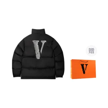 VLONE Down Jacket Unisex Black Silver