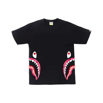 A BATHING APE Fire Camo Side Shark Tee