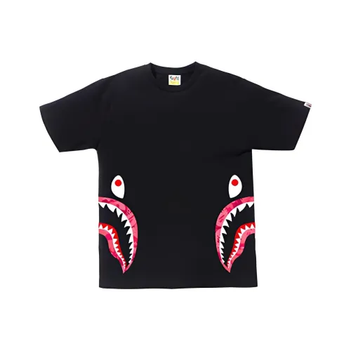 A BATHING APE Fire Camo Side Shark Tee