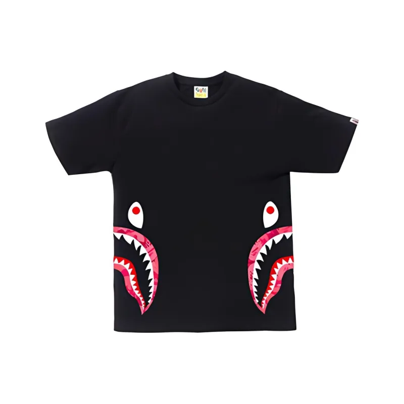 Bape Fire Camo Side Shark Tee-0