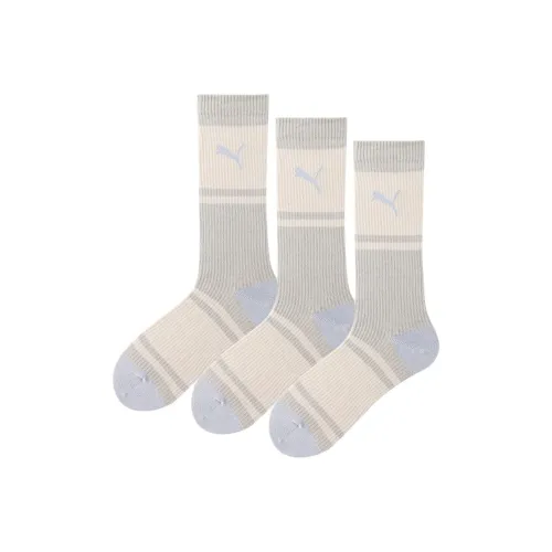 PUMA SS25 Knee High Socks Unisex 2 Pack Beige