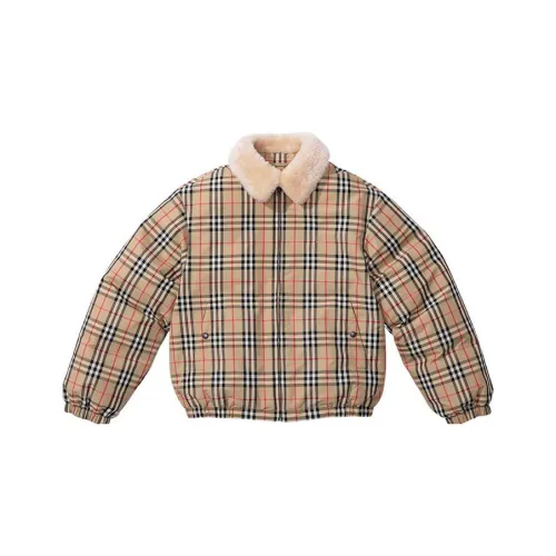 Supreme Burberry Shearling Collar Down Puffer Jacket