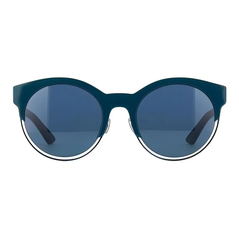 DIOR Plastic Propionic Acid Browline Sunglasses Unisex Blue-1