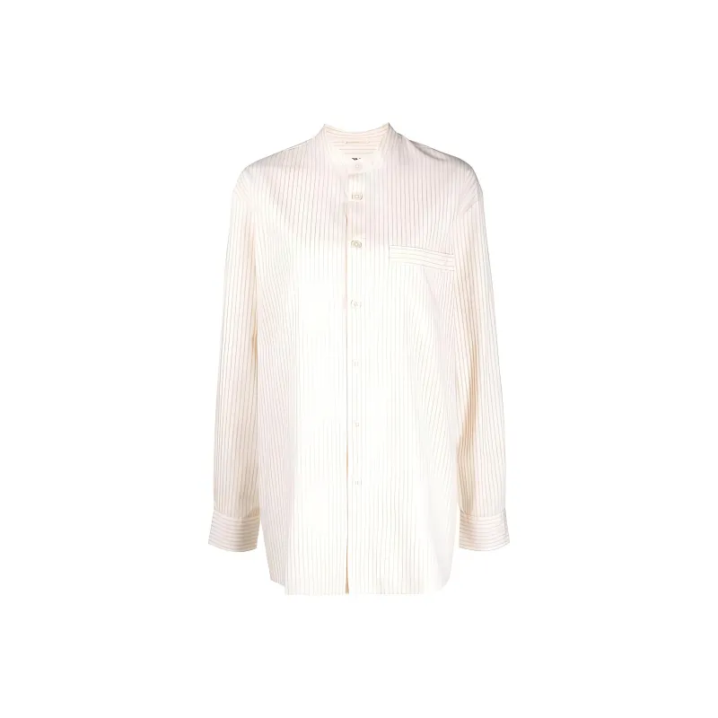 Birkenstock Striped Collarless Pyjama Shirt-1