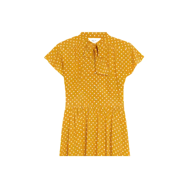 CELINE Short Sleeved Dresses Women's Yellow-3