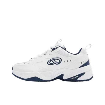 QIAODAN Abrasion Resistant Waterproof Thermal Low Top Chunky Sneakers Women's White Blue