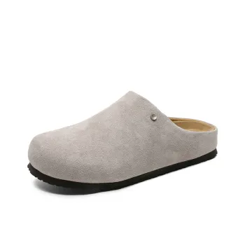 V ZERO FIVE Rubber Sole Metal Leather Patchwork Abrasion Resistant Slip Resistant Closed Toe Slippers Men's