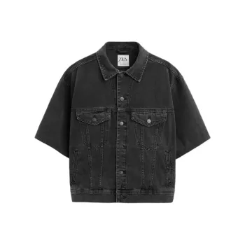 ZARA Denim Jackets Men Black