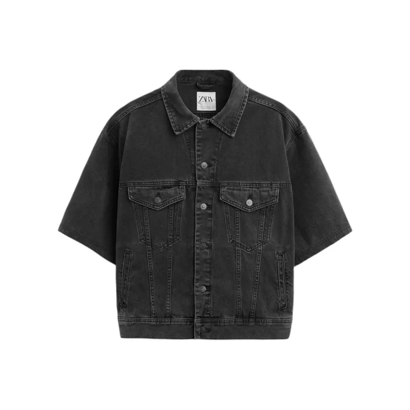 ZARA Denim Jackets Men Black-0