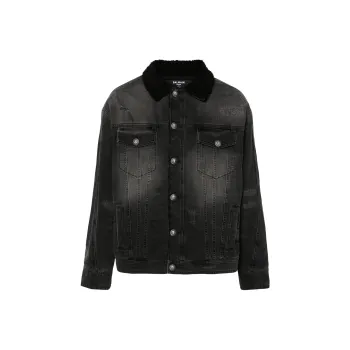 BALMAIN Distressed Denim Jacket