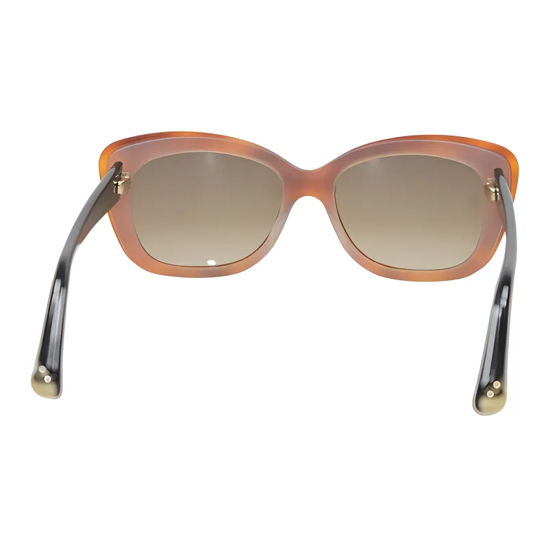 DIOR Acetate Irregular Shape Sunglasses Women's Brown-3