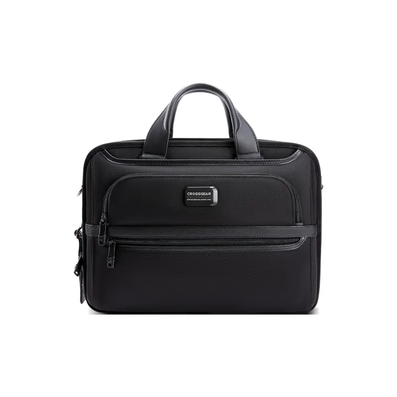 CROSSGEAR Top Grain Cow Leather Handbag Unisex Black-0