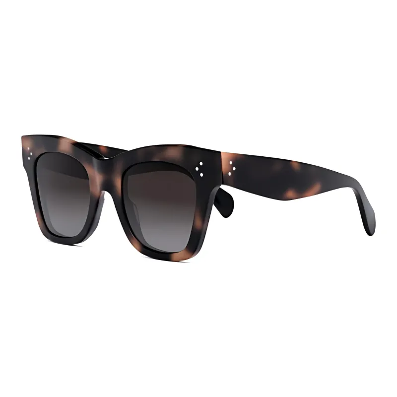 CELINE Acetate Irregular Shape Sunglasses Unisex Brown-0