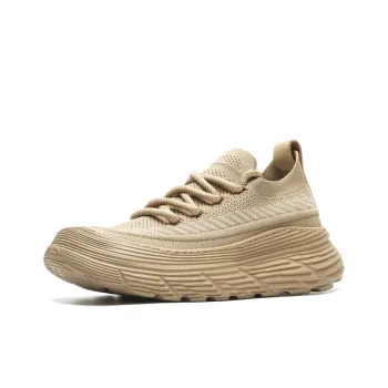 WEISHIBANGWEI Breathable Height Increase Low Top Casual Shoes Men's Camel