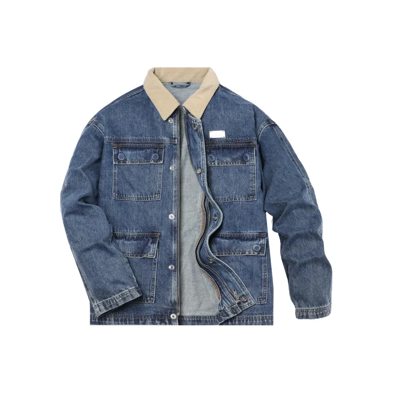 GXXX Denim Jackets Unisex Blue-0