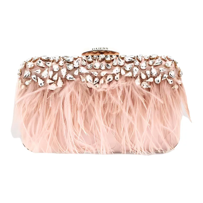 GUESS Artificial Leather Clutch Women's Rose Pink-0