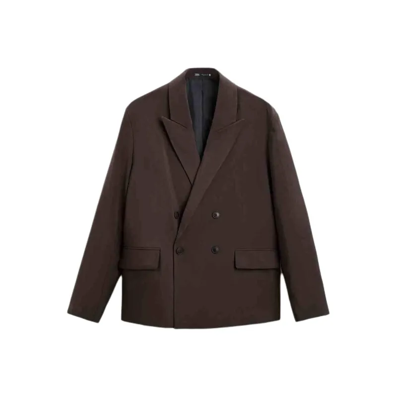 ZARA Business Suit Men's Dark Brown-0