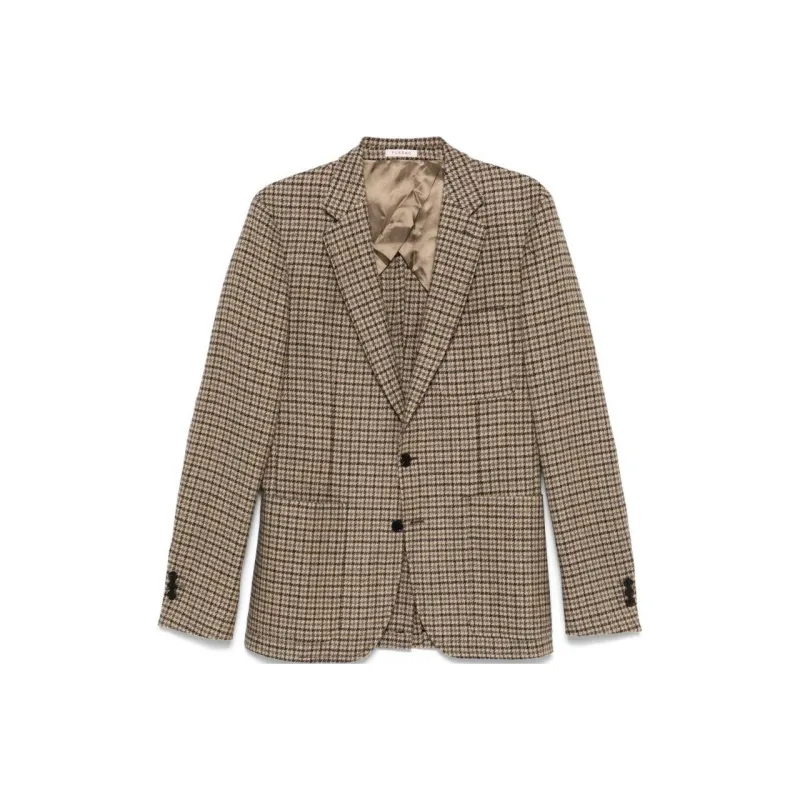 FURSAC Houndstooth pattern Wool Blazer-0