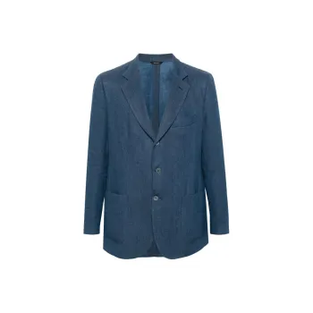 Loro Piana Single-breasted Washed-denim Blazer