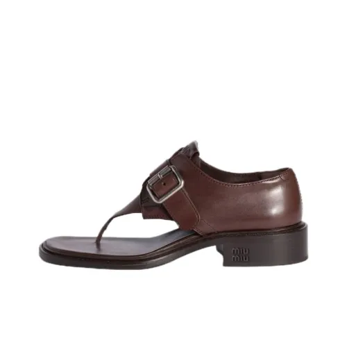 MIU MIU One Strap Sandals Women's Brown
