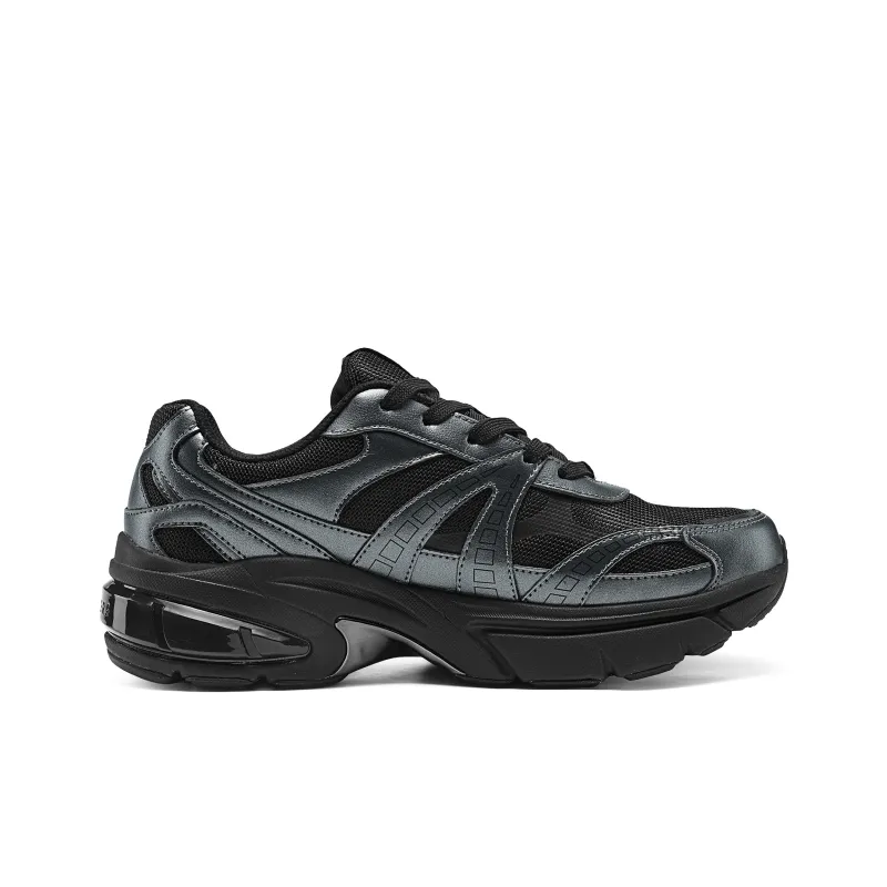 Skechers Breathable Low-Top Running Shoes Men's Black-1
