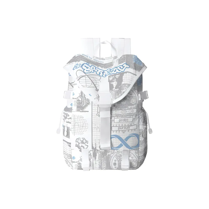 8atheist Polyester Backpack Regular Unisex White-1