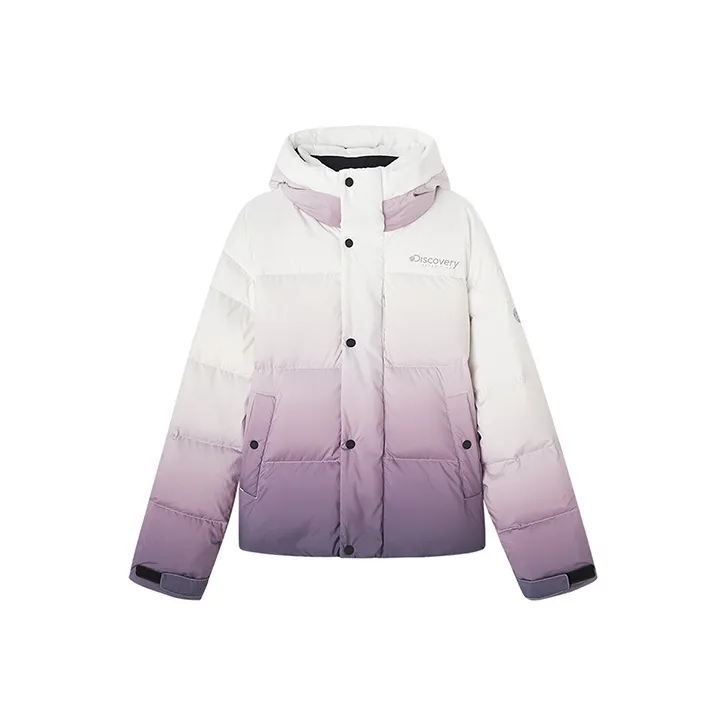 Discovery Expedition Colorblock Solid Color Hooded Down Jacket Unisex-5