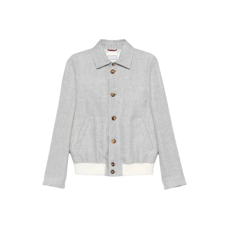 Brunello Cucinelli Long Sleeved Button Up Jacket-0