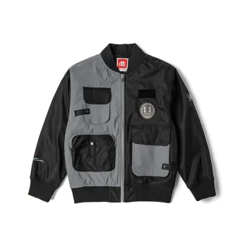 Kappa Colorblock Baseball Collar Puffer Jacket Unisex Black
