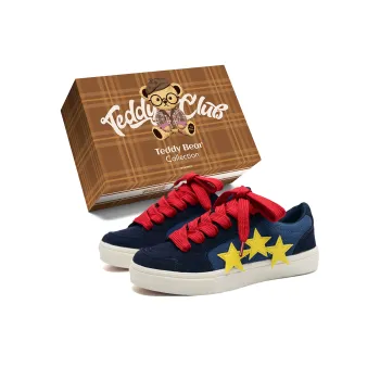 Teddy Bear Collection Stars Puffy Shoes Lightweight And Breathable Low Top Skateboard Shoes Unisex