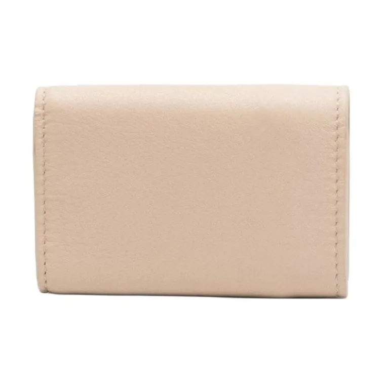 Balenciaga PAPIER Cow Leather Wallet Mini Women's Sandy Beige-1