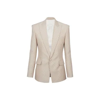 BALMAIN PB monogram Virgin Wool silk Blend Blazer