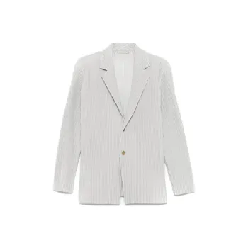 Homme Plissé Issey Miyake Single Breasted V Neck Blazer