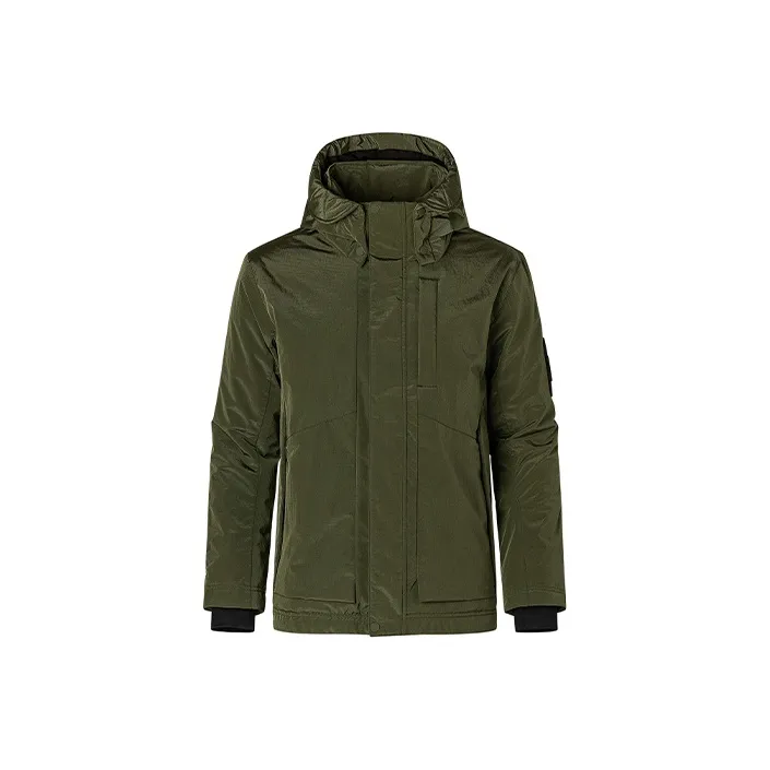 Kappa Solid Color Letters Hooded Puffer Jacket Men's-0