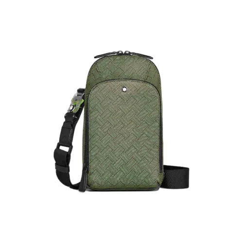 MONTBLANC Stylish 3.0 Leather Sling Bag Men's Lime Green & Bordeaux Red