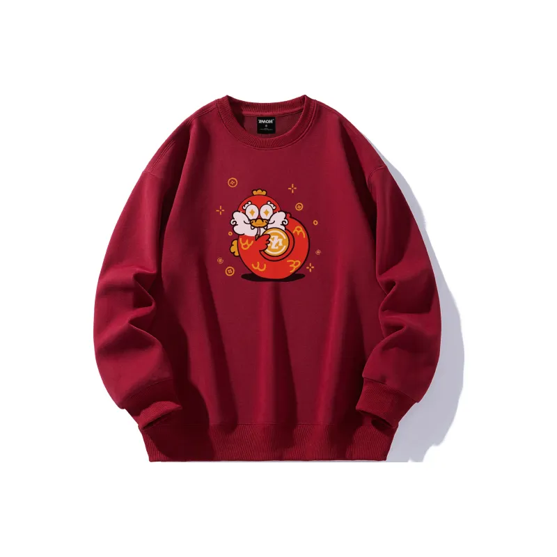 ZMOH Fleece Lined Crew Neck Sweatshirt Unisex-0