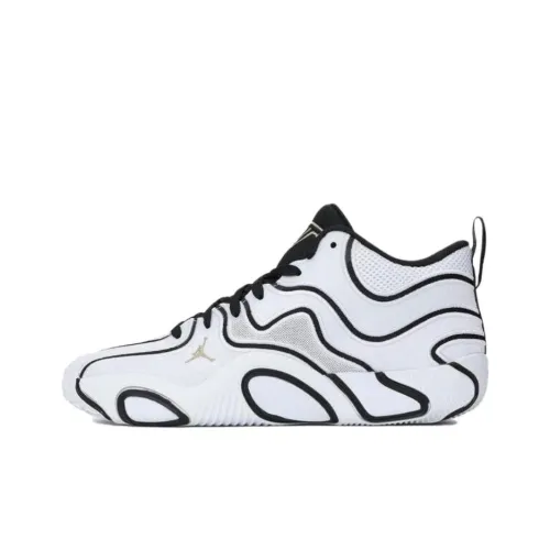 Jordan Tatum 3 Anti Slip Wear Resistant Mid Top Basketball Shoes Men's Black White