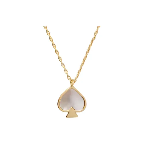 Kate Spade Gold Plated Metal With Mother Of Pearl Necklaces Unisex Gold
