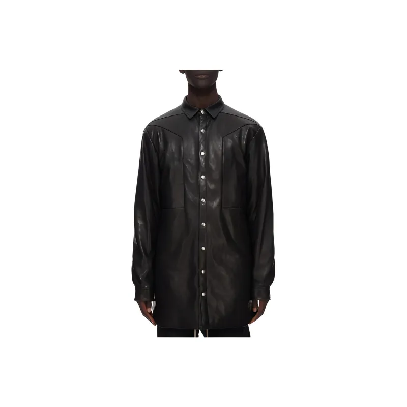 RICK OWENS Jumbo Fogpocket Leather Shirt Jacket-0