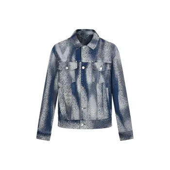 RARE Off The Shoulder Denim Jacket Men's Dark Blue