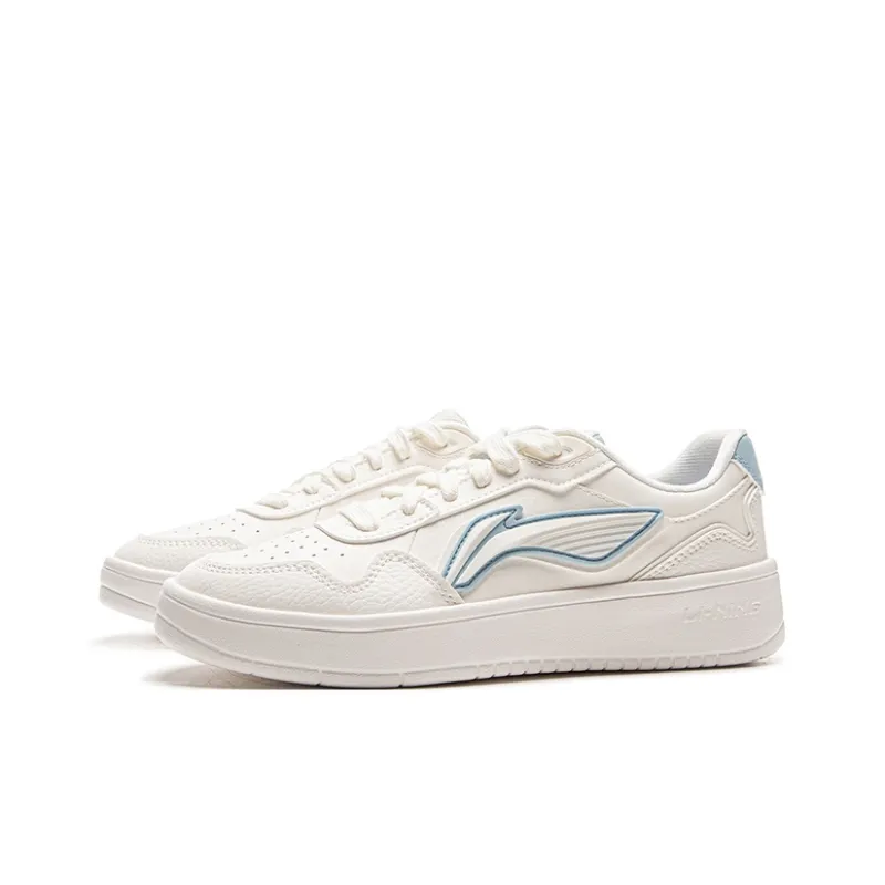 LiNing Acer Truncatum Lightweight Breathable Height Increasing Low Top Skateboard Shoes Women's Glacier Blue-2